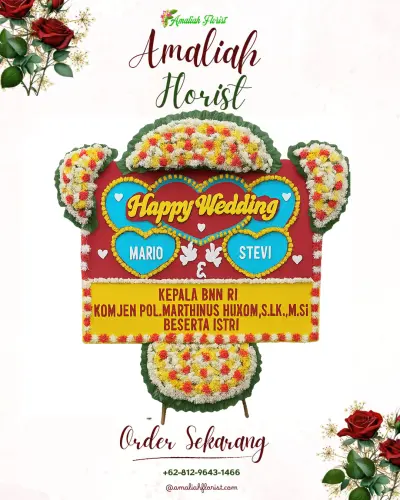 Karangan Papan Bunga Pernikahan di Madyocondro